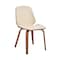 Armen Living Brinley Cream Faux Leather and Walnut Wood Dining Room Accent Chair LCBNSIWACR - alternate 1